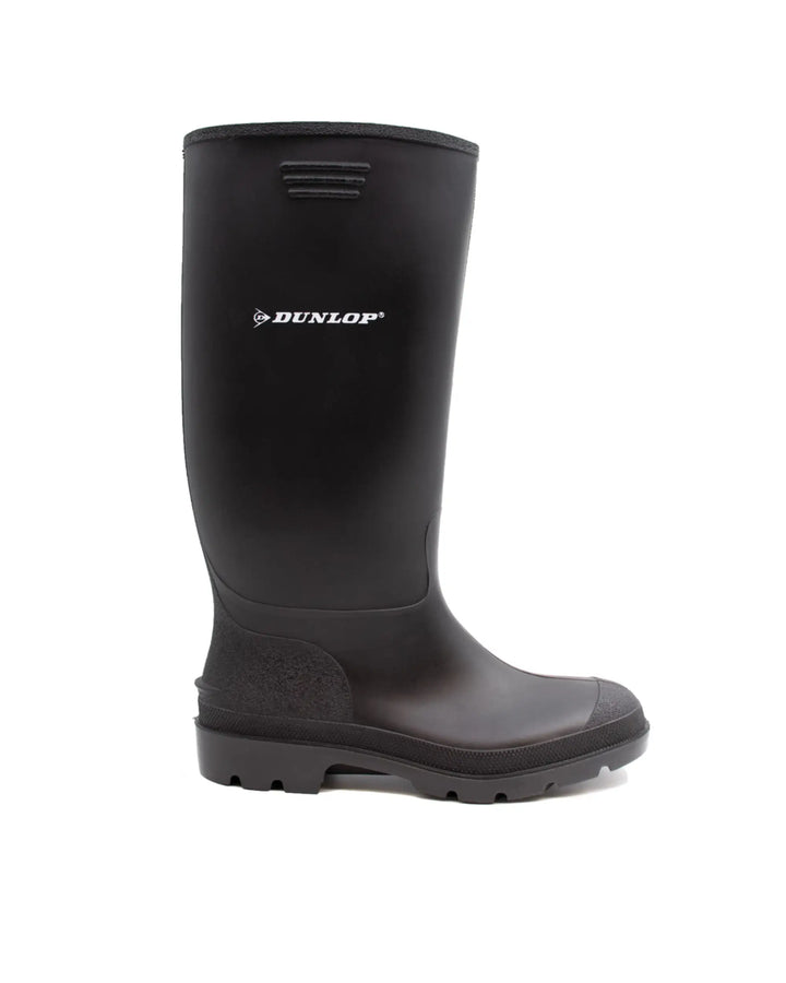Vista lateral de la bota Dunlop Pricemastor Negro