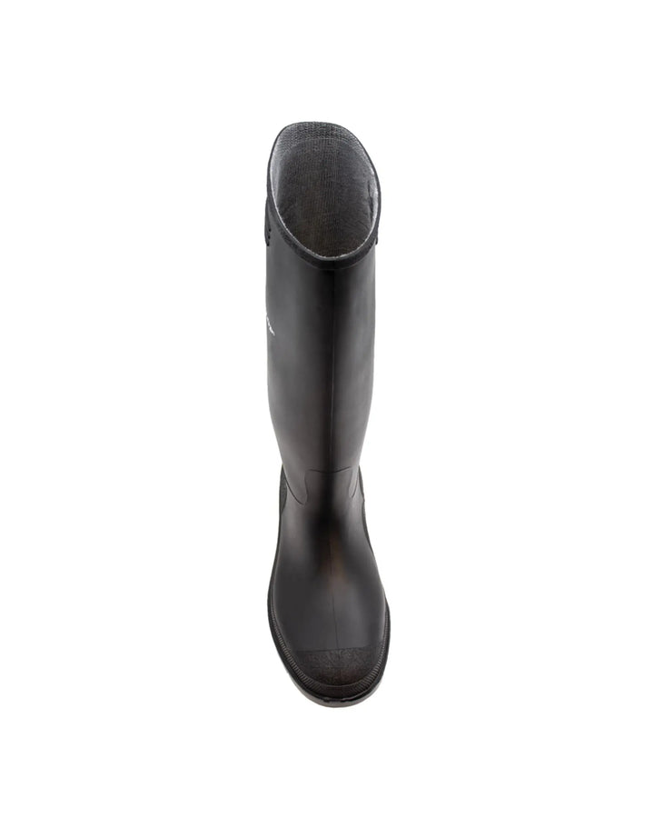 Vista delantera de la bota Dunlop Pricemastor Negro