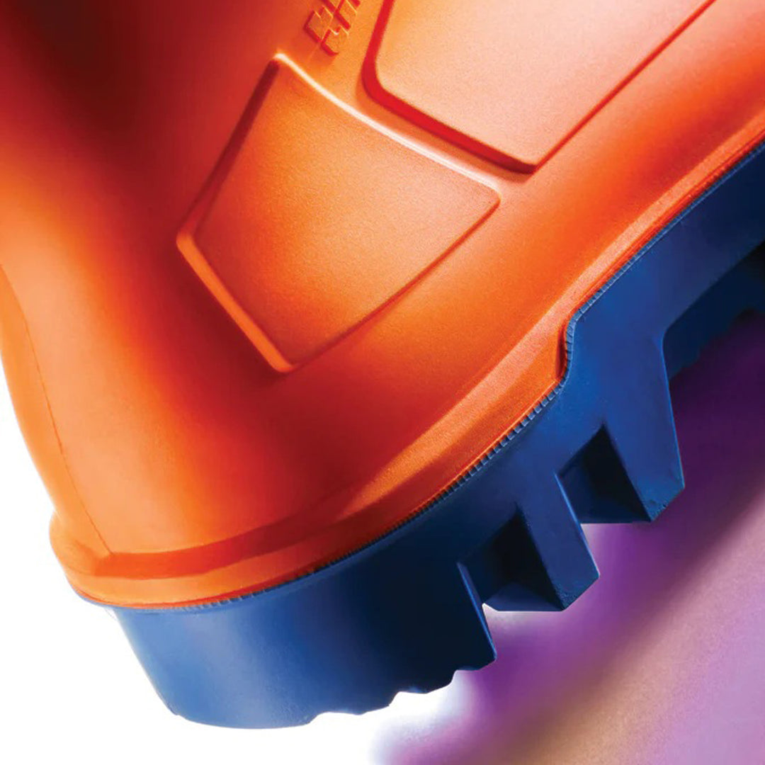 Talón Bota Dunlop Purofort Thermo + Full Safety Naranja/Azul