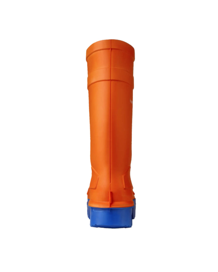 Vista trasera de la bota Dunlop Purofort Thermo+ Full Safety Naranja
