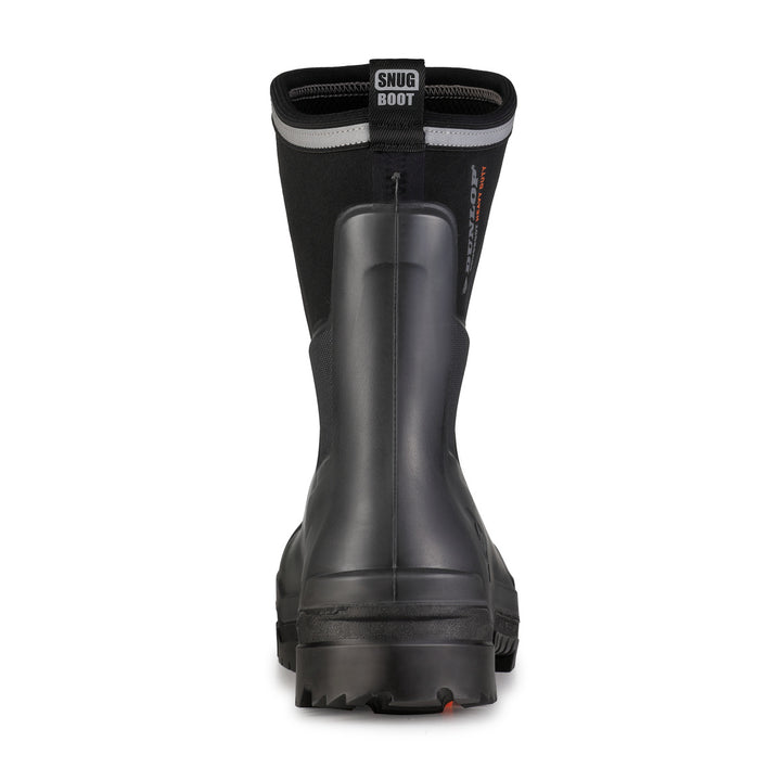 Vista trasera de la bota Dunlop Snugboot Heavy Duty Calf Full Safety Media Caña para Trabajos Pesados