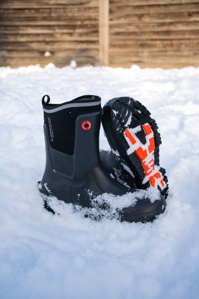 Botas Dunlop Snugboot Heavy Duty Calf Full Safety Media Caña para Trabajos Pesados cubiertas de nieve