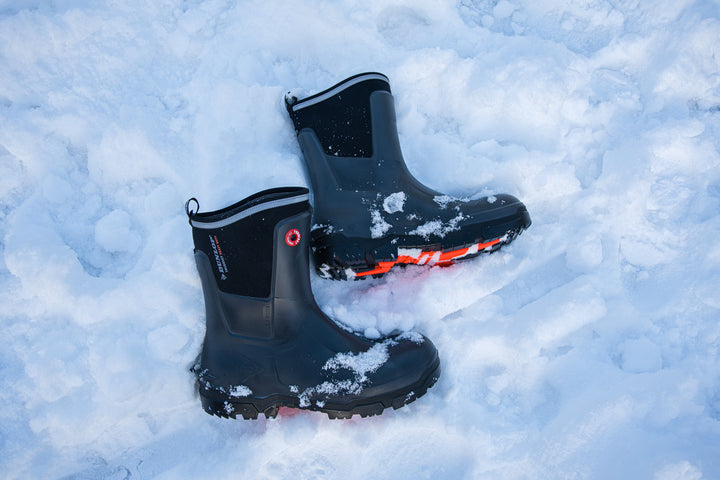 Botas Dunlop Snugboot Heavy Duty Calf Full Safety Media Caña para Trabajos Pesados tiradas y cuniertas de nieve