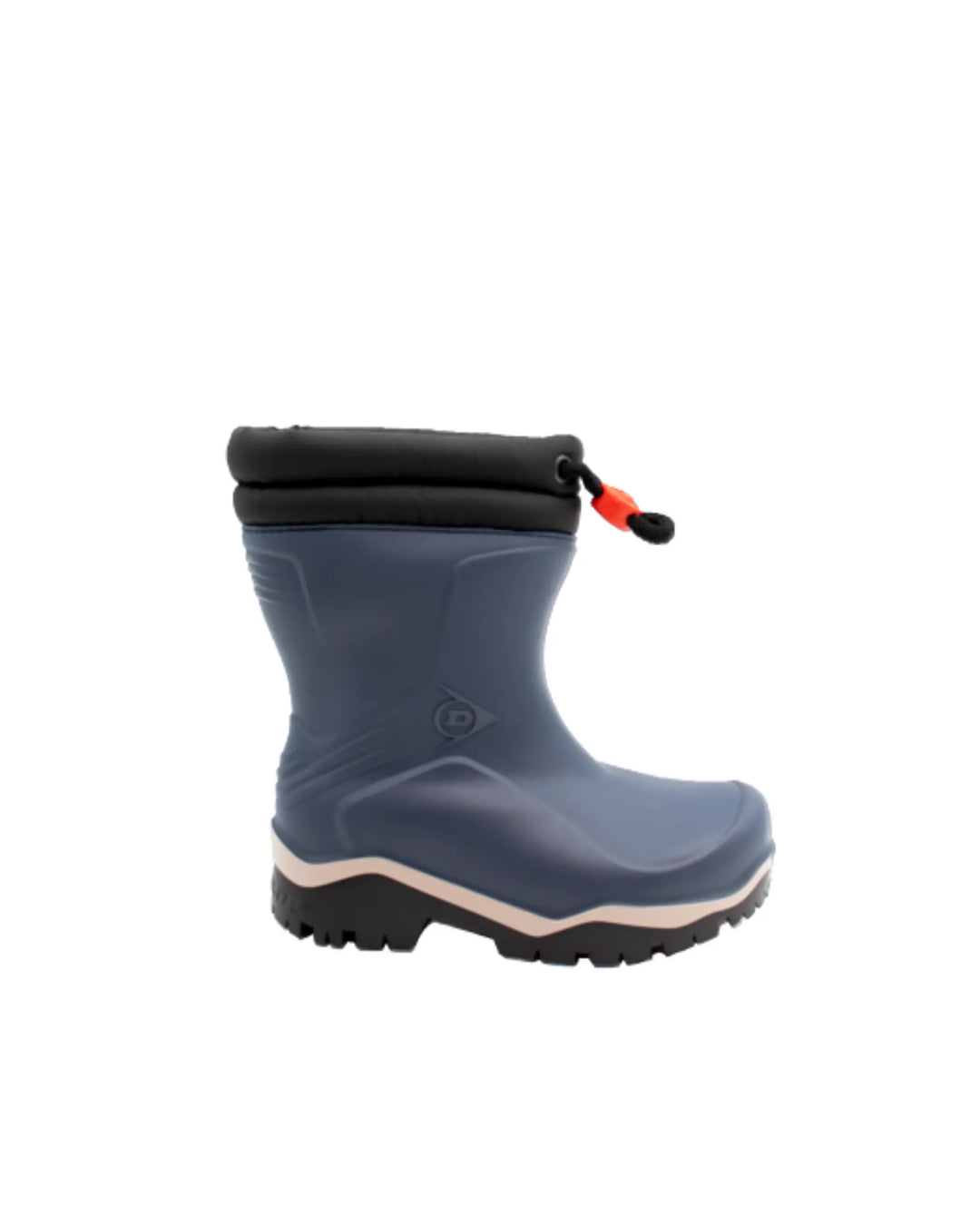 Vista lateral de la bota Dunlop Kids Blizzard Azul