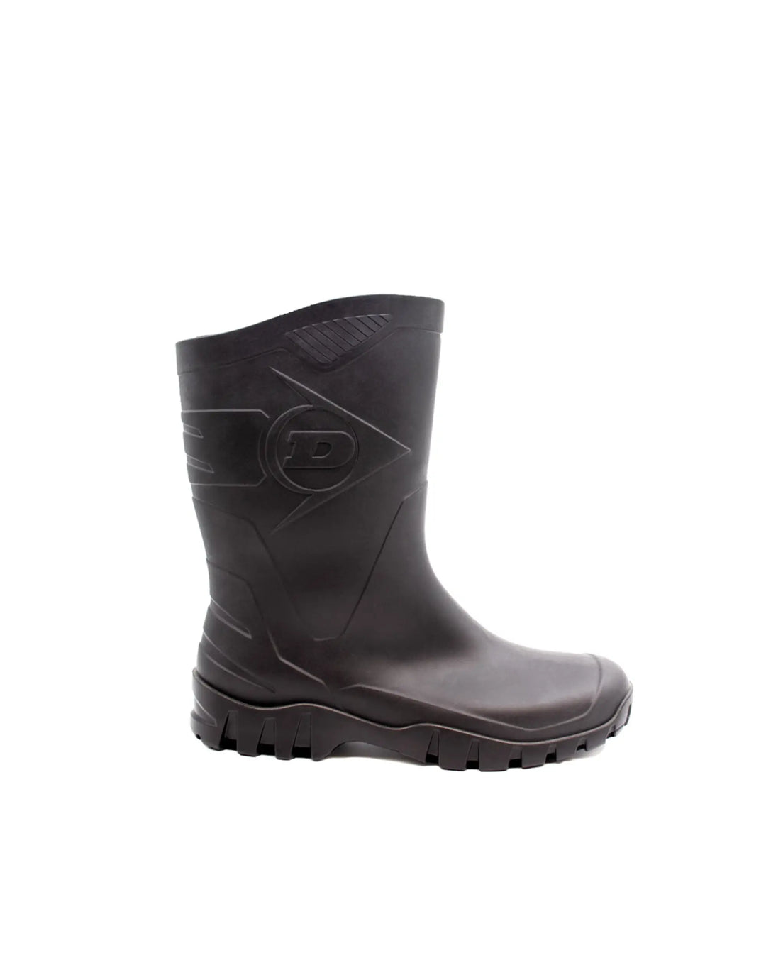 Vista lateral de la bota Dunlop Dee Negro