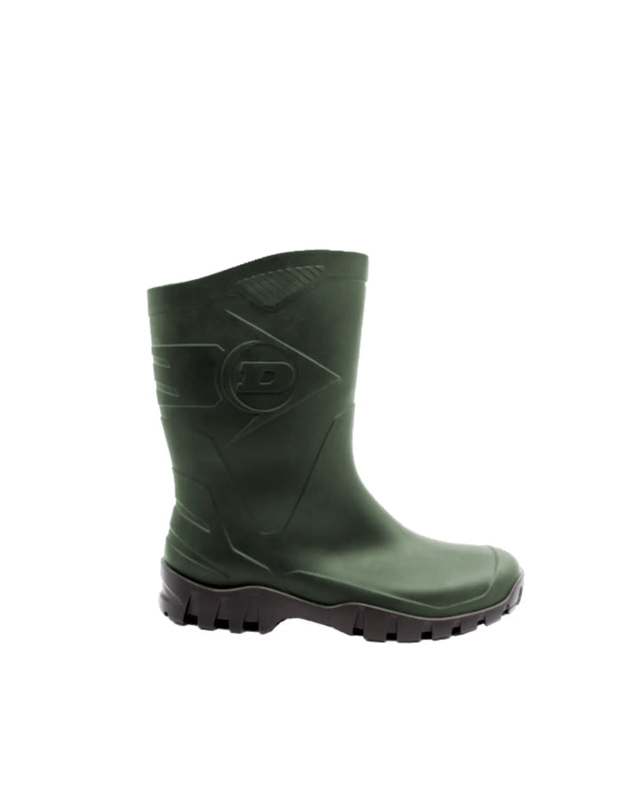 Vista lateral de la bota Dunlop Dee Verde